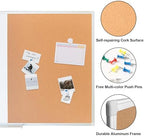 Cork Bulletin Board, 36 X 24 Inches White Magnetic Dry Erase Board, Large Wall Mounted Message Vision Notice Memo Pin Board for Office, Home and School - Image 4