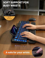 Wireless Keyboard and Mouse, Backlit Typewriter with Magnetic Wrist Rest - Image 3