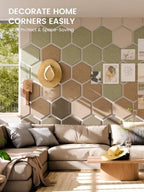 Fluxynara 12-Pack Hexagon Felt Bulletin Board Tiles, Linen Dusk-1 - Image 4