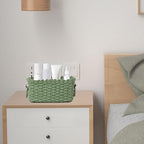 Woven Paper Rope Wicker Basket for Organizing(Set of 3,Green) - Image 3