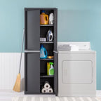 Sterilite 4 Shelf Cabinet, Lockable Utility Storage, Gray - Image 5