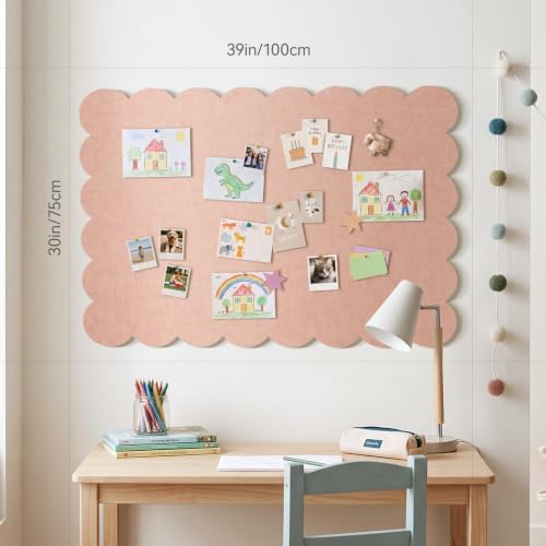 Scalloped Bulletin Board 40x30 inches, Decorative Felt Pin Board for Wall - Image 3