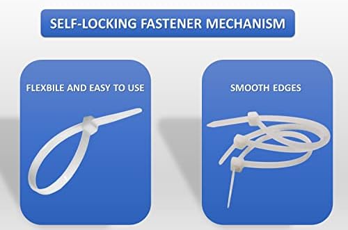 Kable Kontrol Cable Zip Ties, 17 Inch 100 Pcs HD 175lbs Test, Natural White - Image 4