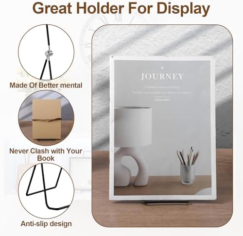 12 Pack Large Metal Book Stand, 9.2 Inch Adjustable Display Holder Easel Collector Stand for Home Office Books Magazine Frames Comic Plates Album CD - Image 3