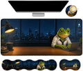 4Pcs Memory Foam Keyboard Wrist Rest Desk Mat Set, Night Shift Frog by Dikoer
