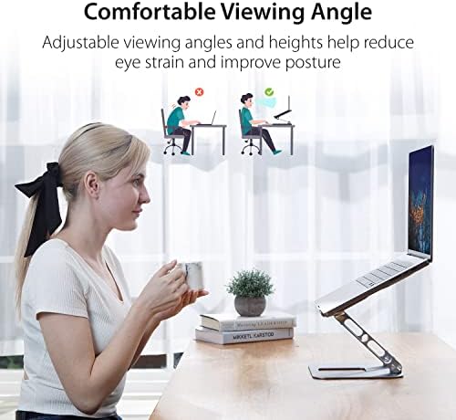 j5create Multi-Angle Aluminum Laptop Stand, Ergonomic Notebook Riser - Image 2
