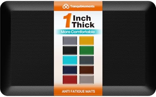 1-Inch Thick Anti-Fatigue Mat for Kitchen and Standing Desk, 20"x32", Black by Unknown