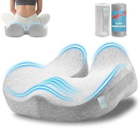 Seat Cushion,Ergonomic Chair Cushions for Sit Bone Tailbone Pain Relief,Sciatica & Back Support,Memory Foam Butt Pillow for Office,Car,Home,Gaming,Wheelchair by OVRST