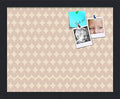 PinPix 15x12 inch Cork Bulletin Board. This Decorative Framed Pin Board Comes with Diamond Pattern in Light Pink and Cream Design and Satin Black. Ideal for Home, Office Decor or School (PinPix-294) by PinPixBulletinBoards