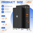GAIOUS 79” Tall Metal Garage Storage Cabinet with Lock, Steel Tool Cabinet - Image 3
