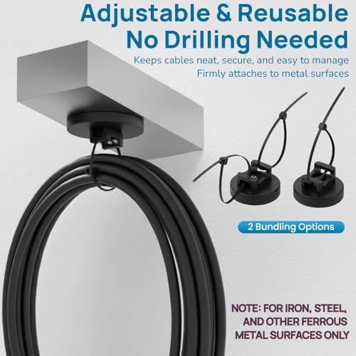 225-Pc Magnetic Cable Ties Set,Magnetic Zip Tie Mounts & Cable Ties - Image 5