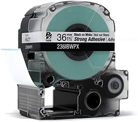 Epson LABELWORKS 236IBWPX PET Tape Cartridge - Black on White Strong Adhesive Industrial Label Maker Tape - 1.5" (36MM) Wide, 30 ft (Pack of 3) - Image 5