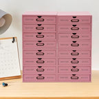 4PCS Vintage Wooden Drawer Organizer, 16-Drawer Stackable Storage Cabinet - Image 4