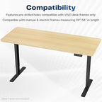 VIVO Light Wood 60 x 24 inch Solid Table Top, DESK-TOP60C - Image 4