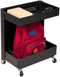 Mind Reader Under Desk Rolling Cart, 2-Tier Steel Utility Organizer, No Assembly Required, 12" L x 20" W x 23.5" H, Black by MindReader