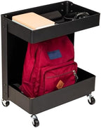 Mind Reader Under Desk Rolling Cart, 2-Tier Steel Utility Organizer, No Assembly Required, 12" L x 20" W x 23.5" H, Black by MindReader