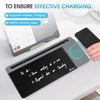 Varhomax Glass Desk Whiteboard with Wireless Charger, Desktop Organizer - Image 3