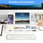2 Pack Desktop Glass Whiteboard with Storage, Desk Dry Erase White Board - Image 6