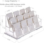 SANRUI Vertical Acrylic Business Card Holder for Desk, 3 Tier 12 Slot - Image 2