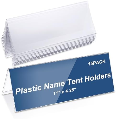 15 Pieces Acrylic Name Plate for Desk, 11" X 4.25" Name Tent for Meeting by Vicenpal