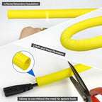 Split Braided Cable Sleeve，Flexible Wire Loom Tubing, Automotive Cord Protector Pet Proof, Cable Management for Computer TV Electric Wires Harness 16ft (Yellow, 25mm（1") - Image 4