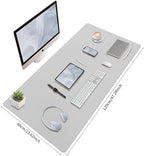 Bloss Large Desk Pad, 47.2" x 24" Desk Mat, Desk Pads on Top of Desks, Computer Mat Non-Slip, Desk Blotter Waterproof, Easy to Clean - Light Grey - Image 4