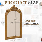 Wonderjune Linen Display Pinboard, Arch, 20'' X 30'', French Gold - Image 2