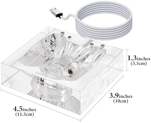 GEEKRIA Headphones Charging Stand for Apple AirPods Max/AirPods Max 2 (USB-C), Acrylic Charging Dock, Base with Sleep Power Saving Mode (transparent) - Image 5
