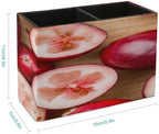 PU Leather Multi-Compartment Pen Holder Desktop Organizer Pencil Cup Storage Caddy for Office Home Supplies Closeup of A Pile of Cranberry Halfs And Full Berries Horizontal Image - Image 2