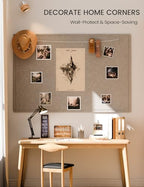 Fluxynara 70.8" x 47.2" Large Bulletin Board, Taupe - Image 4