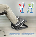 Mount-It! Under Desk Footrest Adjustable Height & Tilt Foot Rest Under Desk (3"–15") with Massage Rollers, Large Non Slip Ergonomic Office Foot Stool for Home Office & Workstation - Image 2