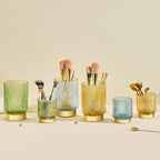 Makeup Brush Holder Organizer,Toothbrush Holders,Desk Pen Pencil Holder,Multifunctional Vintage Glass Brush Cup（S+L/White/A3-4-US） - Image 2