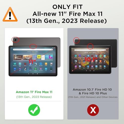 Case for Amazon Kindle Fire Max 11 (13th Generation, 2023 Release) 11" - PU Leather Flip Case with Elastic Band & Card Slots/Holder, Multi-Angle Viiewing Stand Tablet Cover, Silver Flower - Image 2