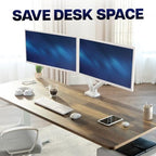 VIVO Dual Pneumatic Arm Ultra-Wide Monitor Mount for up to 35 inch Screens, Holds 26.4 lbs per Arm, Desk Mount Monitor Stand for 2 Ultrawides, White, STAND-V200OW - Image 4