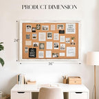 Cork Board Bulletin Board, 36"x24" Corkboard for Wall - Image 3