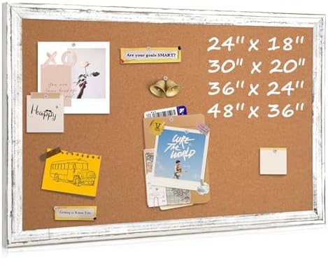 Cork Board Bulletin Board, 30"x20" Corkboard for Wall by QUEENLINK