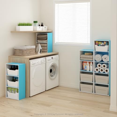 Furinno Luder Bookcase/Book/Storage, 2-Tier, Light Blue/White (Pack of 4) - Image 2