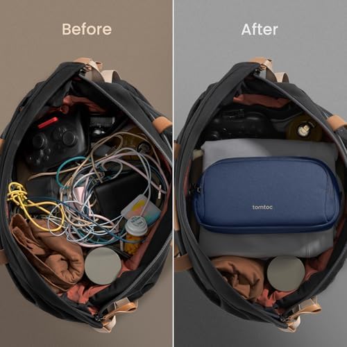 tomtoc Electronic Organizer Travel Case, Dual Compartment Tech Organization - Image 4