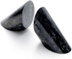 Fox Run Natural Polished Marble Bookends, Black, Set of 2 Angled Book Ends - Image 2