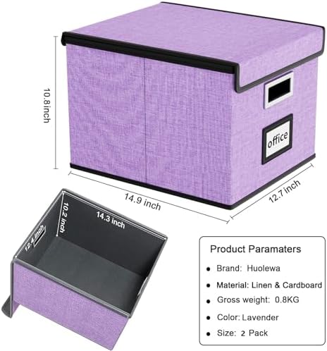 File Organizer Box with Lids, Collapsible File Folder Organizer - Image 6