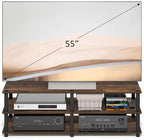 Furinno Turn-S-Tube Toolless Assembly 3-Tier TV Stand, Entertainment Center for TV up to 55 Inch, Wide Printer Stand with Storage Shelf, for Living Room, Bedroom, Amber Pine - Image 2