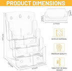 SafeWays 4 Tier Acrylic Brochure Holder 8.5 x11" & 2 Business Card Holders - Image 2
