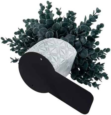 MyGift L-Shaped Decorative Bookends with Blue Artificial Eucalyptus in Modern Gray Geometric Concrete Pot – Pair for Shelf, Desk, or Nook Décor - Image 6