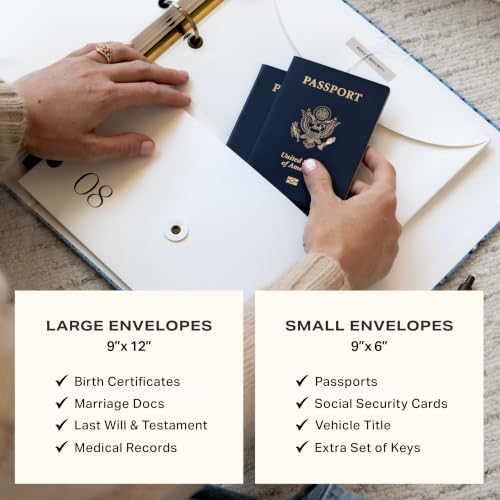 Document Organizer Binder for Important Papers & Passports, Biscotti - Image 5