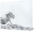 XVX Glass Gaming Mouse Pad, White Kanagawa Hard Mousepads for Gaming,Professional Large Mouse Mat 16.2" x 12.2", Special Glass Surface with Improved Precision and Speed by GMKWTL