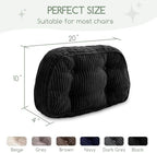 HIGOGOGO Lumbar Support Pillow for Recliner Chair/Accent Chair/Couch/Office Chair, Tufted Corduroy Back Support Cushion for Elderly, Recliner Cushions for Back Rest, Pain Relief, Reading, Black - Image 3