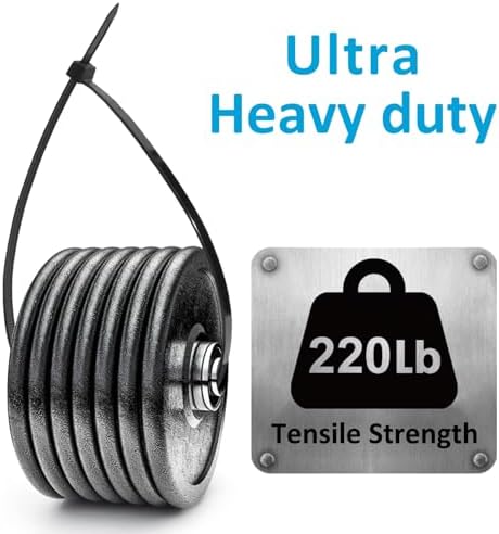 Large Zip Ties 18 inch (250 Pack), Long Zip Ties Heavy Duty with 220 lb Tensile Strength, Big Cable Ties, Black, by ANOSON - Image 4