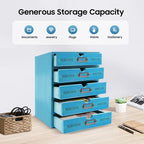Vintage Wooden Home Office Desk Organizer with 5 Drawers, 10×6.9×12.2in - Image 2