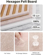 Hexagon Large Cork Bulletin Board Tiles, Peel and Stick Felt Wall Panels for Vision, Message Center, Picture and Prayer Board for Office, Dorm, Room and Desk Decor(Oatmeal) - Image 2