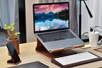 SAMDI Laptop Stand Wood, Wooden Cooling Computer Holder, Notebooks Desktop Mount for MacBook Air, Pro 13 15, iPad Pro 12.9, Dell XPS, Surface, Chromebook 11 to 17 (Walnut) - Image 7
